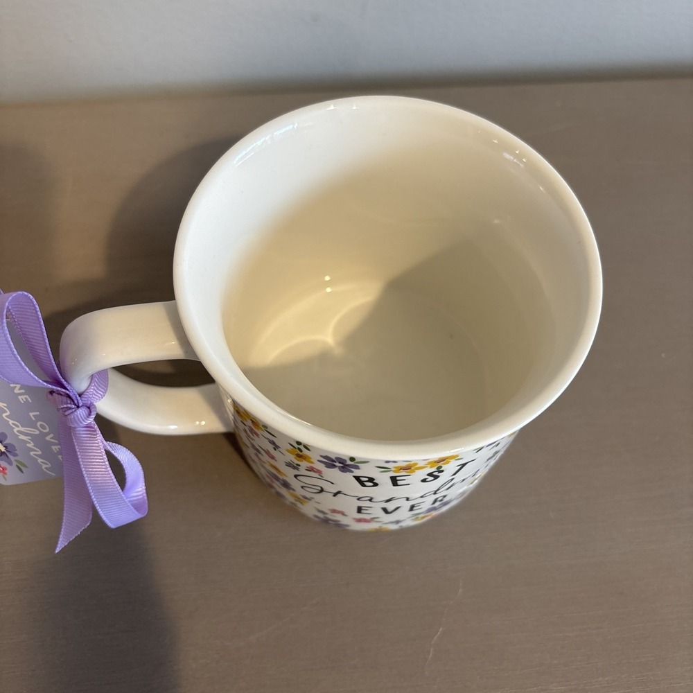 BEST GRANDMA EVER 20oz Bright Flowers Mug  Floral NEW‎ Gift Tag - Picture 2 of 4